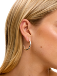 Jon Richard Polished Twist Hoop Earrings, Silver