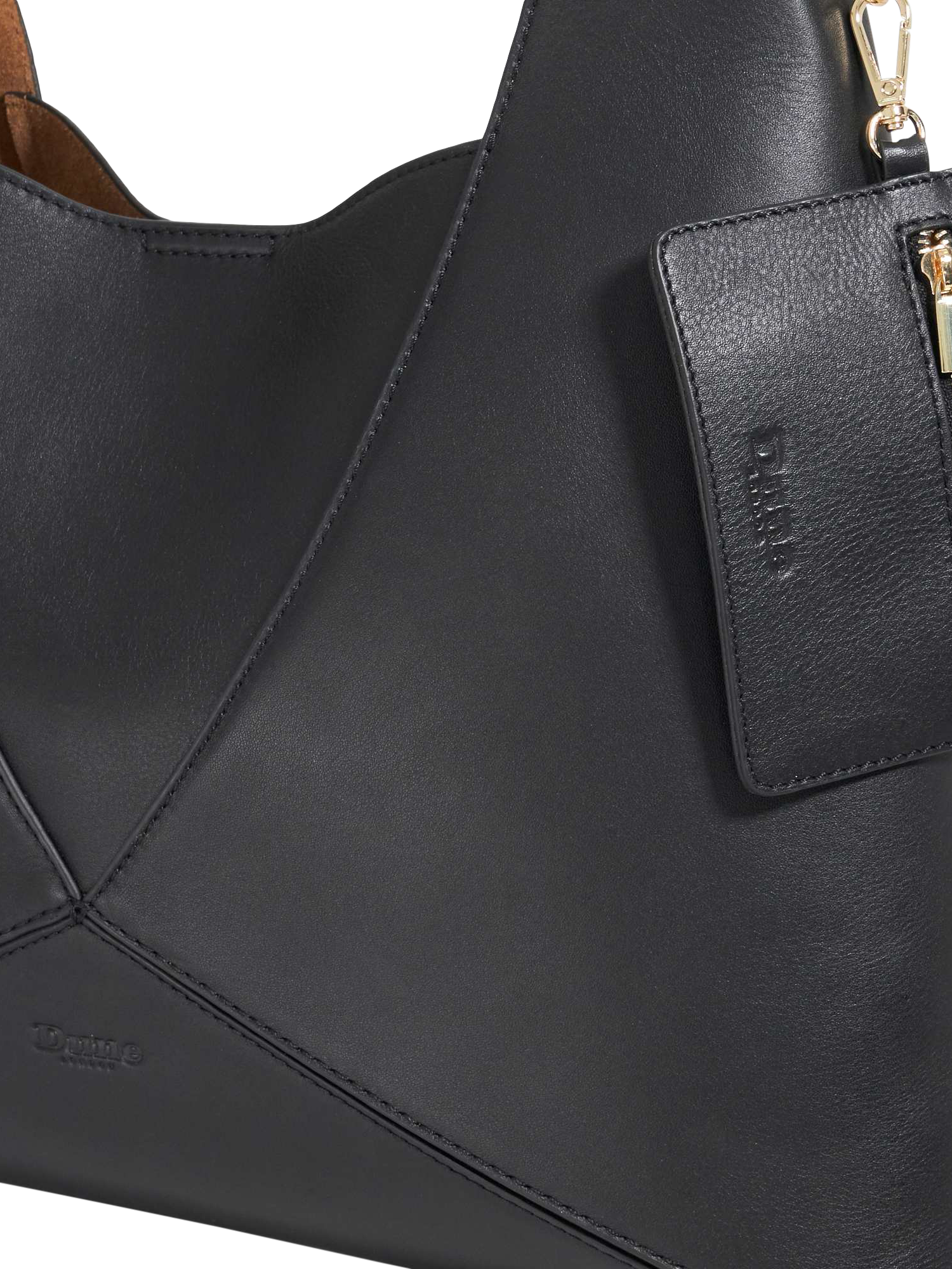 Product image 5 of 5, which shows Dune London Dearest Leather Tote Bag, Black