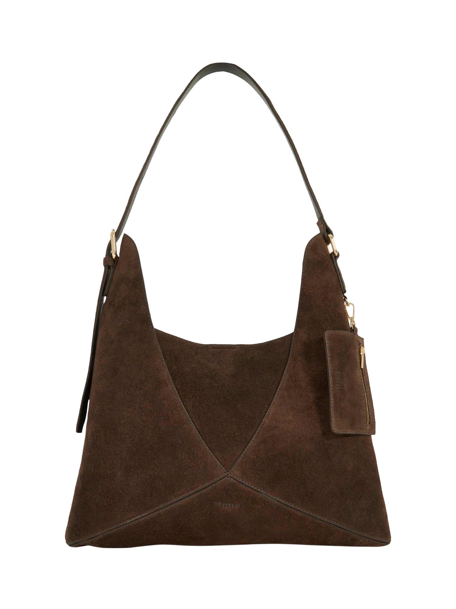 Product image 1 of 5, which shows Dune London Dearest Suede Tote Bag, Dark Brown