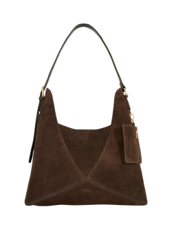 Dune London Dearest Suede Tote Bag, Dark Brown