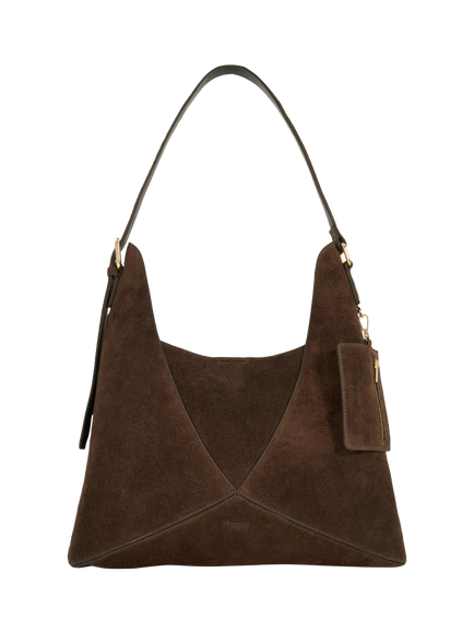 Dune London Dearest Suede Tote Bag, Dark Brown