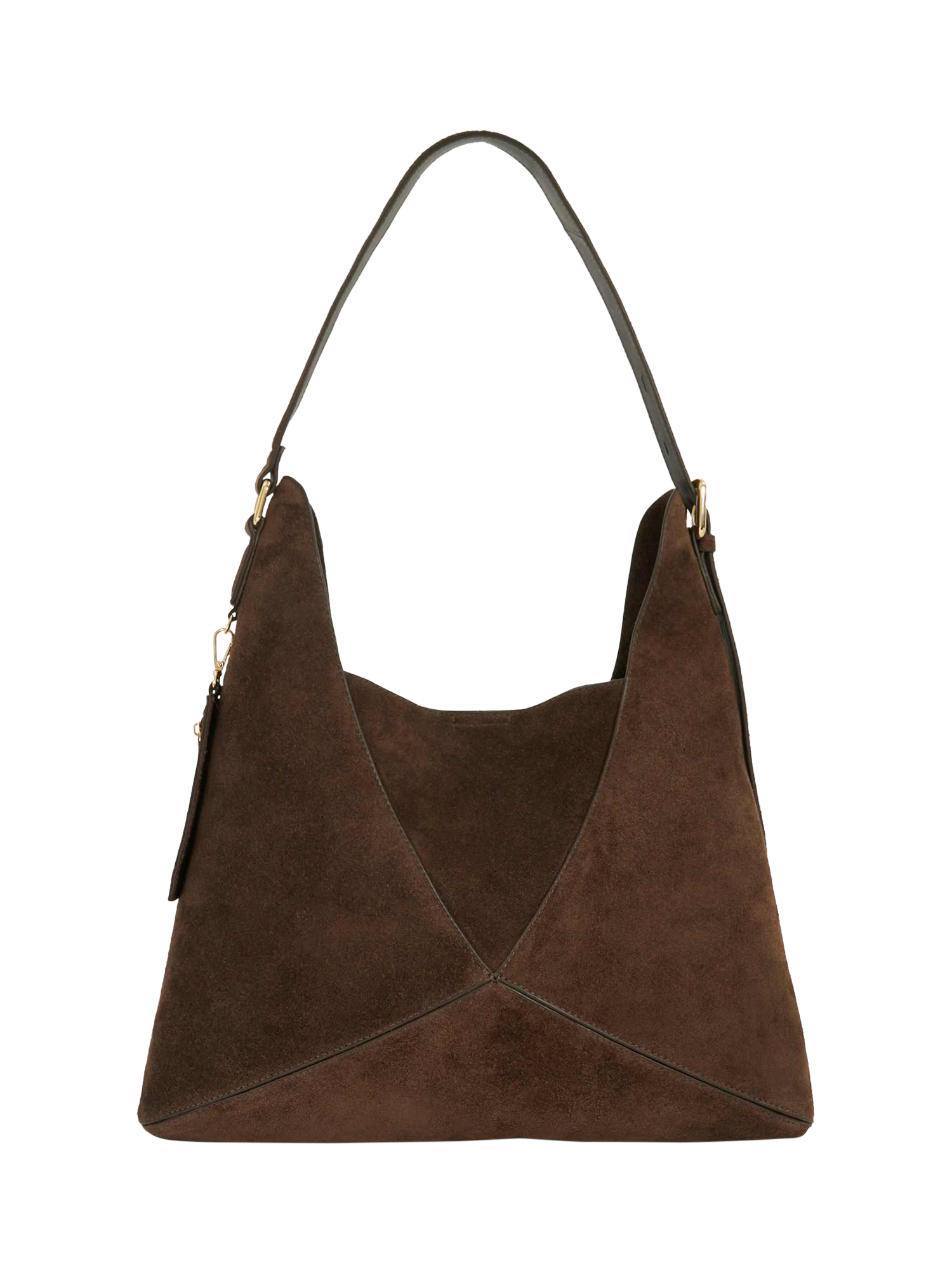 Product image 3 of 5, which shows Dune London Dearest Suede Tote Bag, Dark Brown