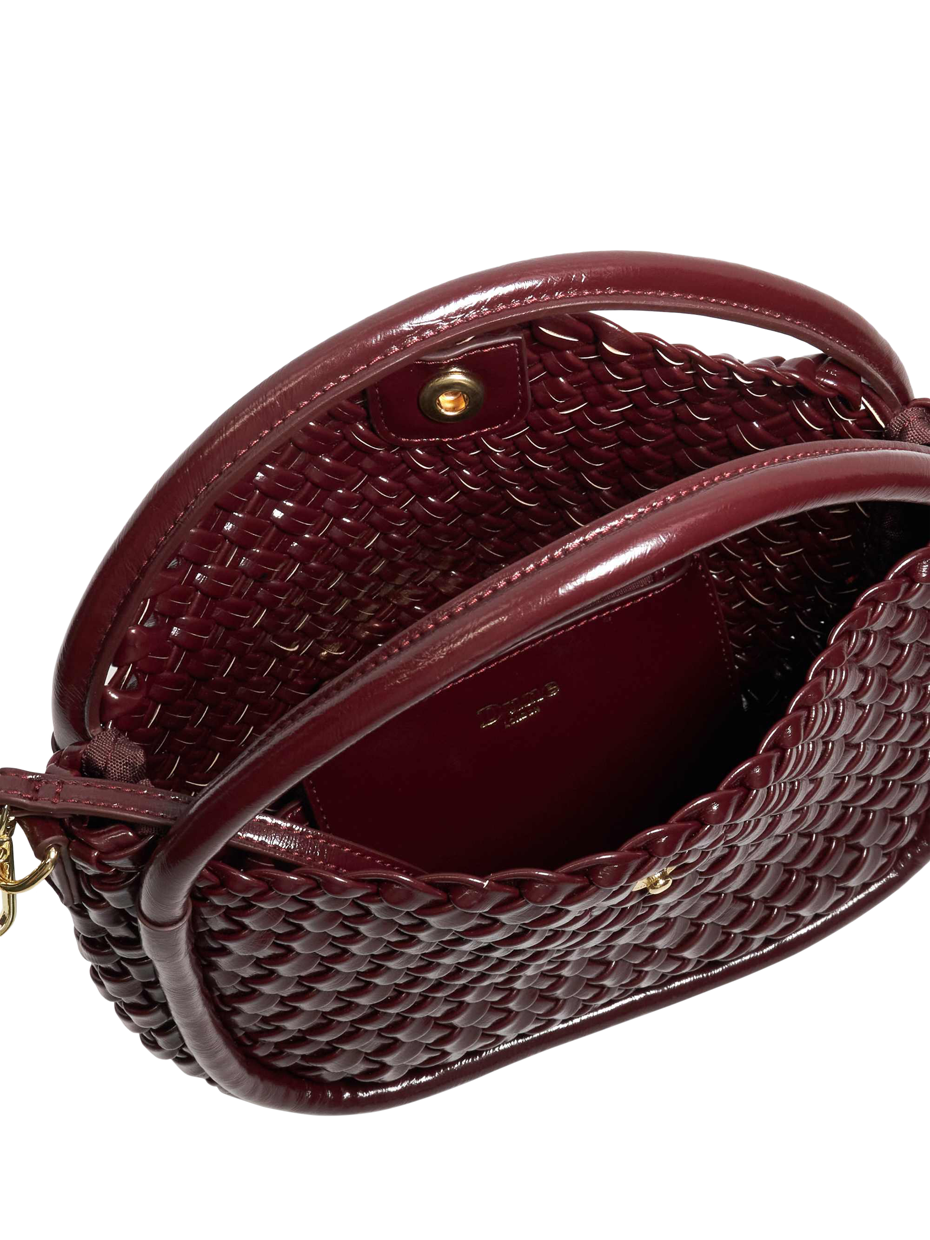 Product image 4 of 5, which shows Dune London Dinideliberate Woven Grab Bag, Burgundy