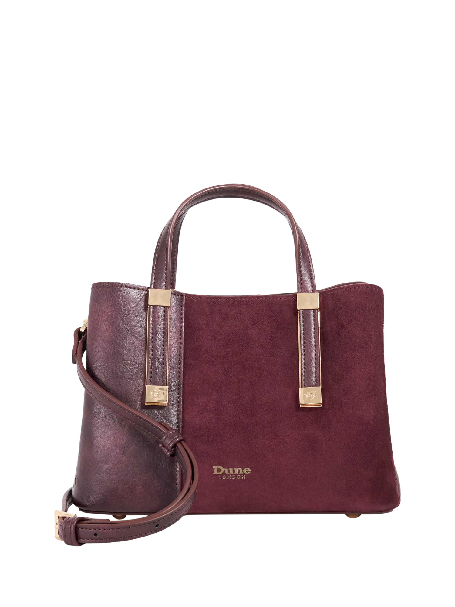 Product image 1 of 5, which shows Dune London Dinkydorry Boxy Handbag, Purple
