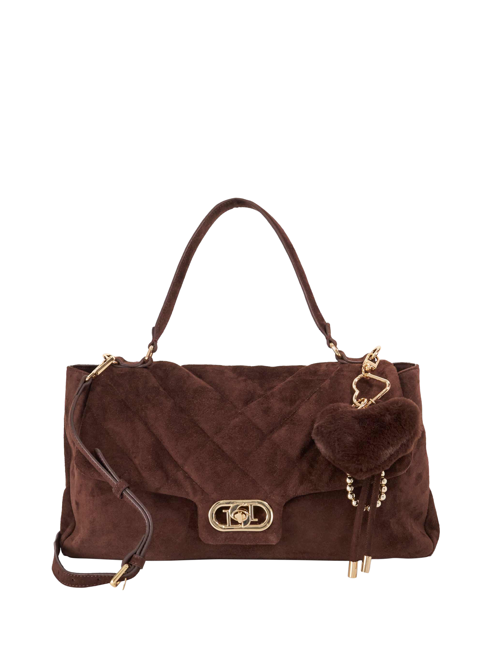 Dune London Regency Suede Handbag, Dark Brown