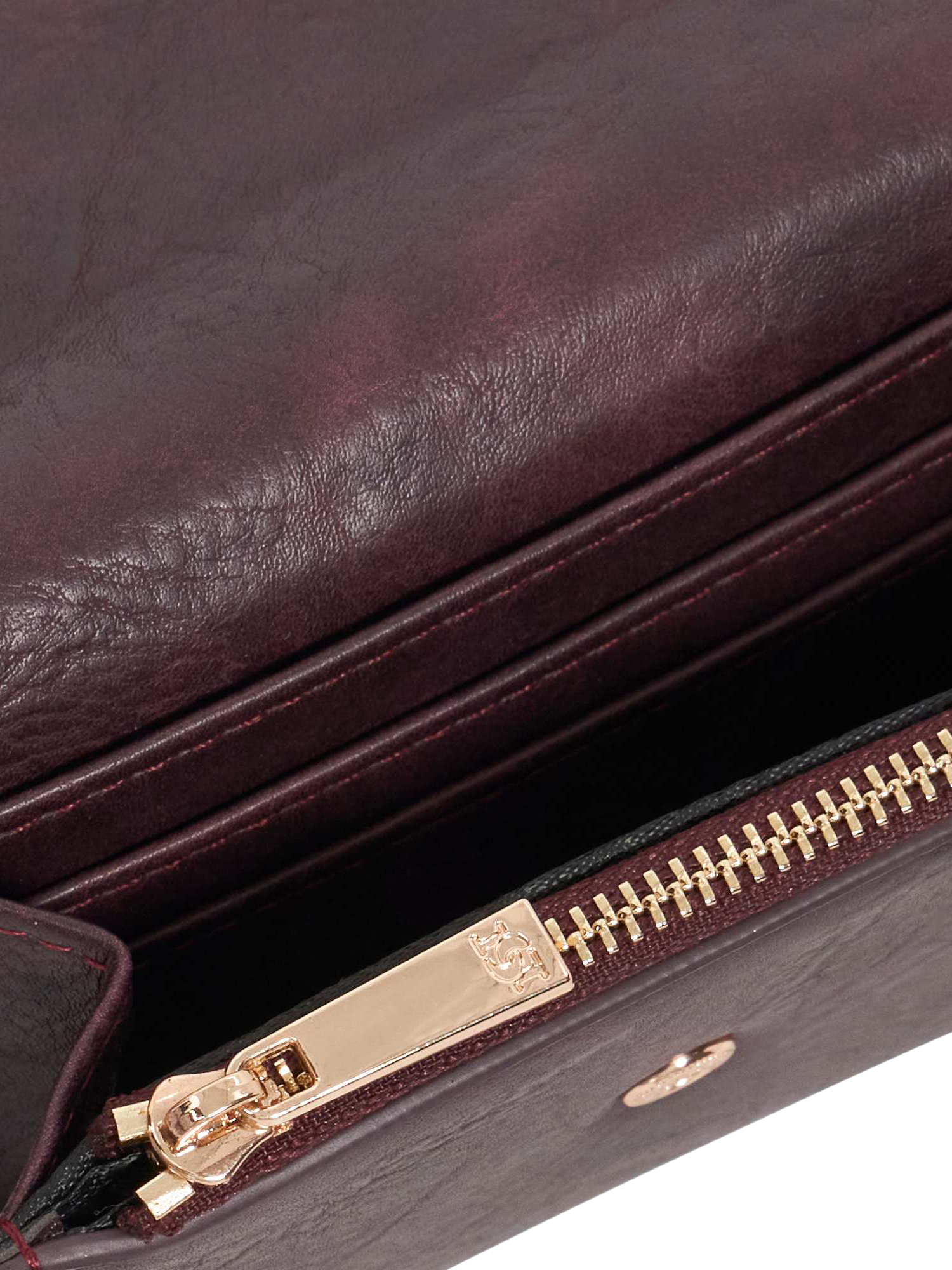 Product image 3 of 4, which shows Dune London Kelsey Fold Over Purse, Purple