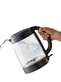 Russell Hobbs Illuminating Glass Electric Kettle, 1.7L, Black - view 2, Black