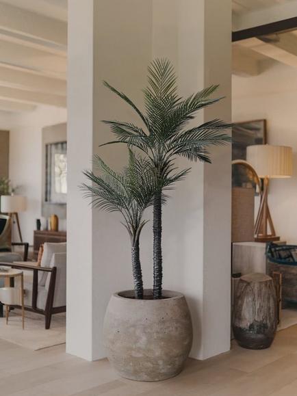 Vistafolia Outdoor Artificial Palma Gemela Palm Tree, 2.1m, Green - view 2, Green