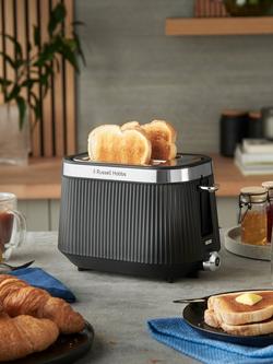 Russell Hobbs Brontë 2 Slice Toaster, Black - view 2, Black