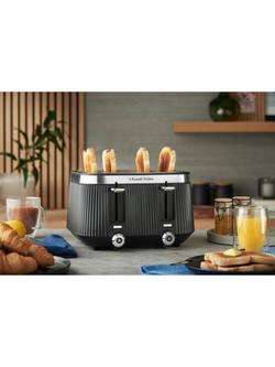 Russell Hobbs Brontë 4 Slice Toaster, Black - view 2, Black