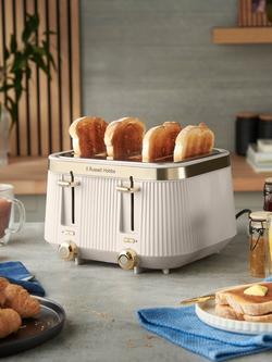 Russell Hobbs Brontë 4 Slice Toaster, Stone - view 2, Stone