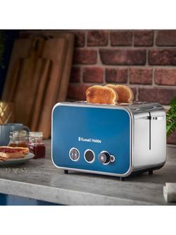Russell Hobbs Distinctions 2 Slice Toaster, Ocean Blue - view 2, Ocean Blue