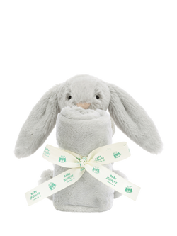 Jellycat Bashful Bunny Soother Blanket, Silver - view 2, Silver