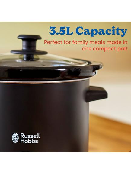 Russell Hobbs Chalkboard Slow Cooker, 3.5L, Black - view 2, Black
