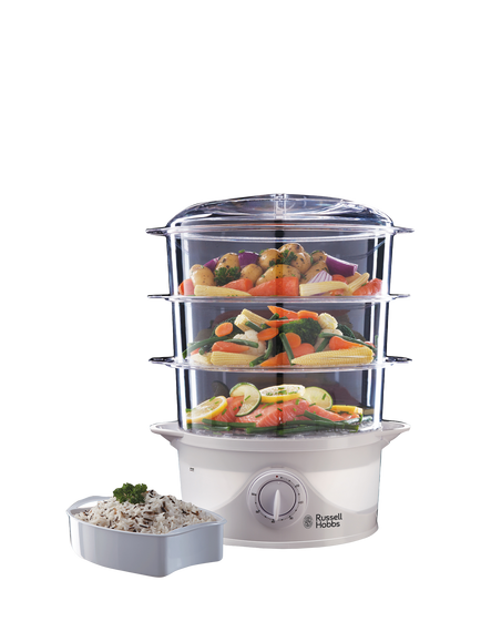 Russell Hobbs 21140 3 Tier Steamer, 9L, White, White