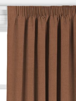 John Lewis Linen Look Made to Measure Curtains or Roman Blind, Cinnamon - view 2, Cinnamon