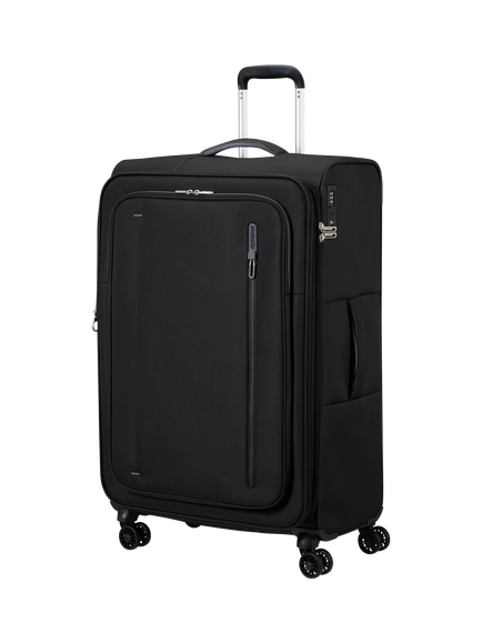 American Tourister Cloudrider 4-Wheel Expandable Large Suitcase, 118L, Jet Black