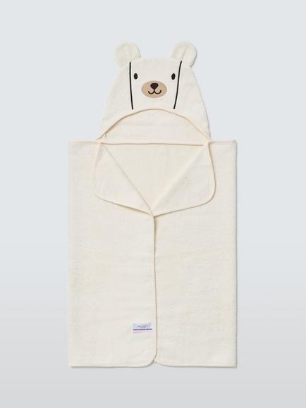 John Lewis Daydream Bear Baby Hooded Towel, White, White