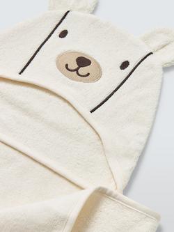 John Lewis Daydream Bear Hooded Towel, White - view 2, White