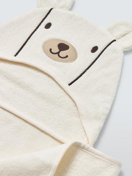 John Lewis Daydream Bear Baby Hooded Towel, White - view 2, White