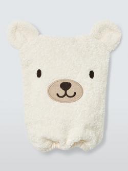 John Lewis Daydream Bear Wash Mitt, White, White