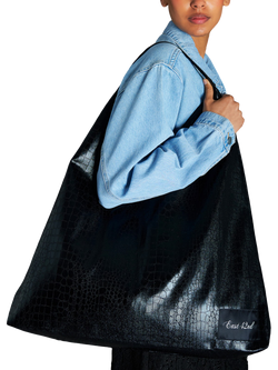 EAST 42ND Snake Print Tote Bag - view 2, Black