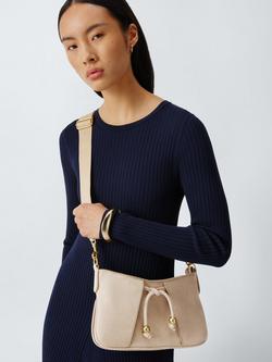 John Lewis Juno Suedette Crossbody Bag, Mushroom - view 2, Mushroom