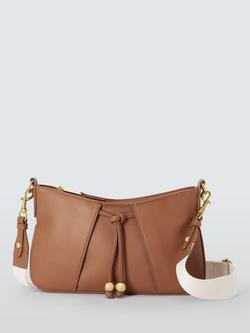 John Lewis Juno Faux Leather Crossbody Bag, Tan, Tan