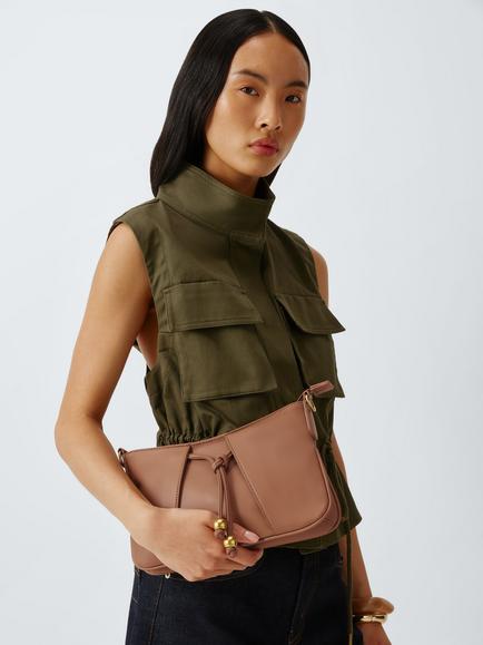 John Lewis Juno Faux Leather Crossbody Bag, Tan - view 2, Tan