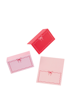 Hootyballoo Bow Place Cards, Pack of 12, Red Multi