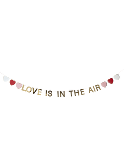 Hootyballoo Love is in the Air Card Banner, L200cm, Gold