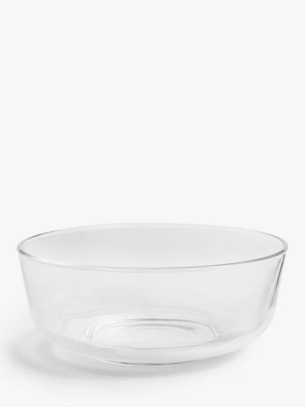 John Lewis Glass Serve Bowl, 22cm, Clear, Clear