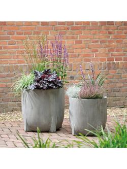 Kaemingk Aria Footed Outdoor Planters, Set of 2, Natural - view 2, Grey
