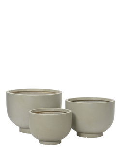 Kaemingk Reine Footed Outdoor Planters, Set of 3, Grey, Grey