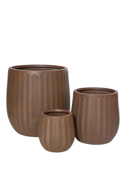 Kaemingk Annecy Planters, Set of 3, Rust, Rust