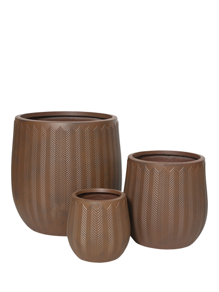 Kaemingk Annecy Planters, Set of 3, Rust, Rust