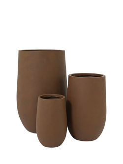Kaemingk Column Planters, Set of 3, Rust, Rust