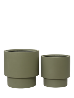 Kaemingk Alma Footed Outdoor Planters, Set of 2, Green, Green