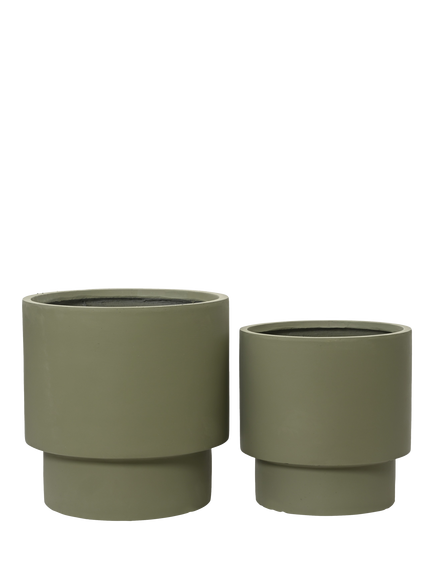 Kaemingk Alma Footed Outdoor Planters, Set of 2, Green, Green