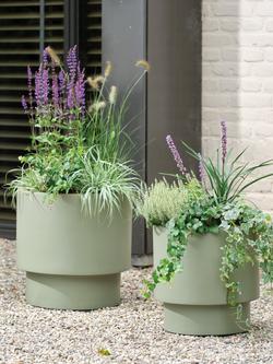 Kaemingk Alma Footed Outdoor Planters, Set of 2, Green - view 2, Green