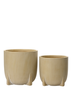 Kaemingk Aria Footed Outdoor Planters, Set of 2, Natural, Natural