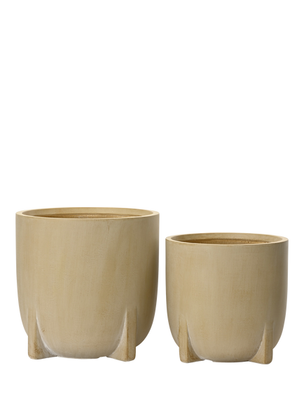 Kaemingk Aria Footed Outdoor Planters, Set of 2, Natural, Natural