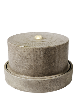 Kaemingk Etched Millstone Stone Effect LED Water Feature, Grey, Grey