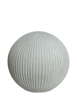 Kaemingk Decorative Fluted Orb Ceramic Effect Garden Ornament, H22.5cm, White, White