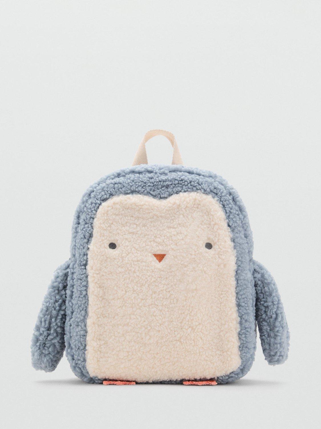 Product image 1 of 5, which shows Mango Kids' Pingu Penguin Backpack Bag, Pastel Blue