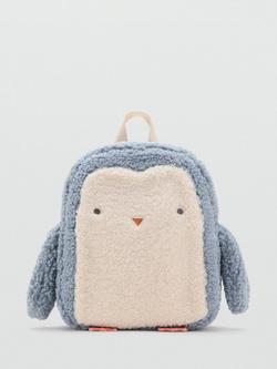 Mango Kids' Pingu Penguin Backpack Bag, Pastel Blue, Pastel Blue