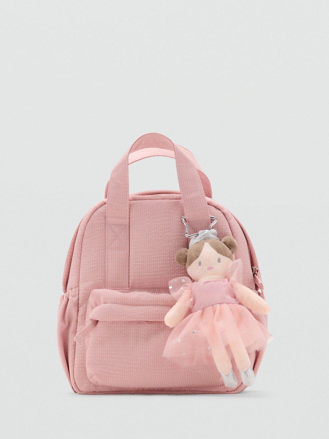 Product image 1 of 5, which shows Mango Kids' Ballet Backpack Bag, Pastel Pink