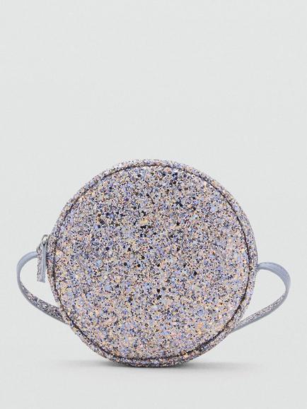 Mango Sharpay Round Glitter Crossbody Bag, Light Pastel Blue, Lt-pastel Blue