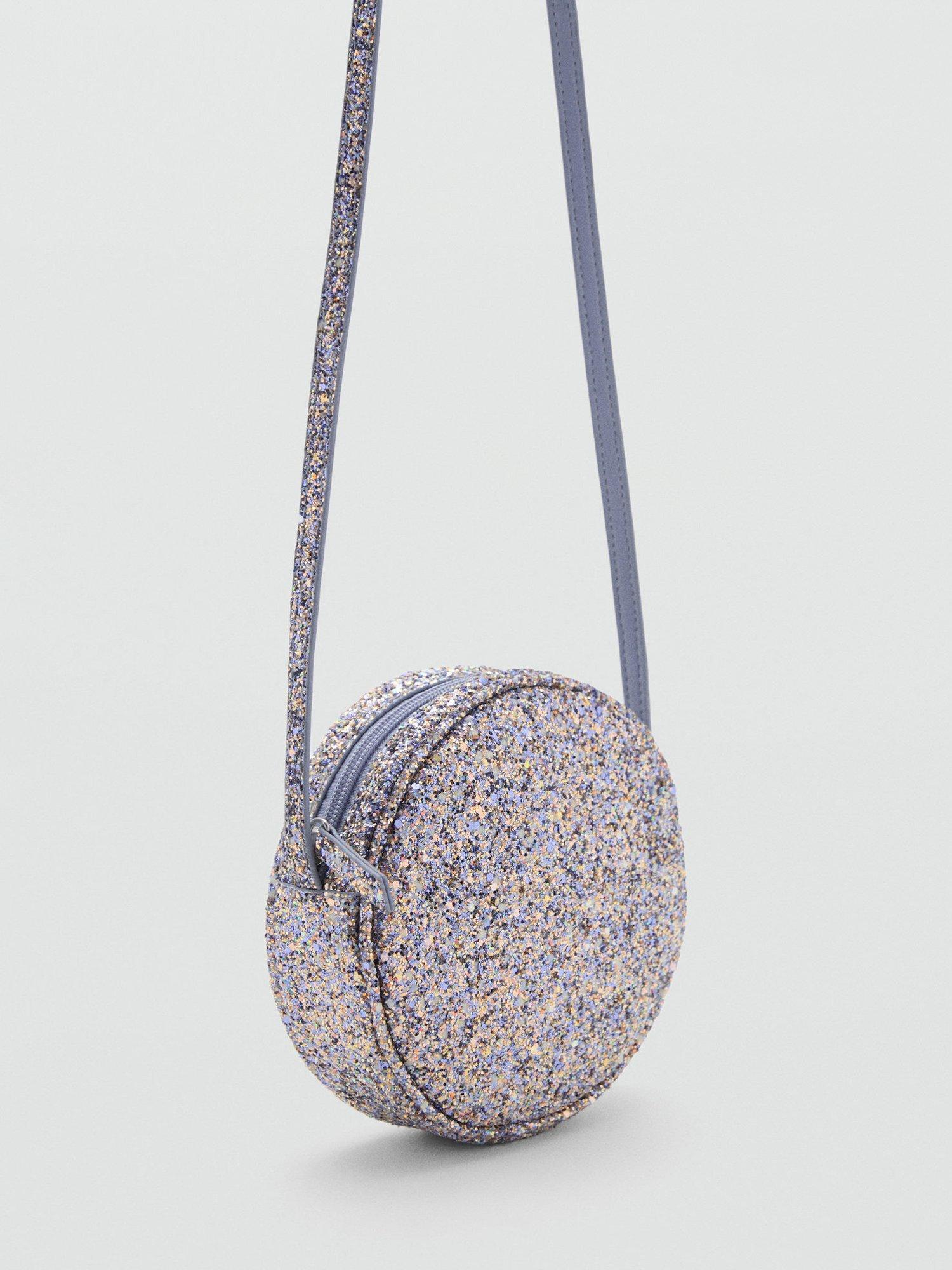 Product image 2 of 4, which shows Mango Sharpay Round Glitter Crossbody Bag, Light Pastel Blue