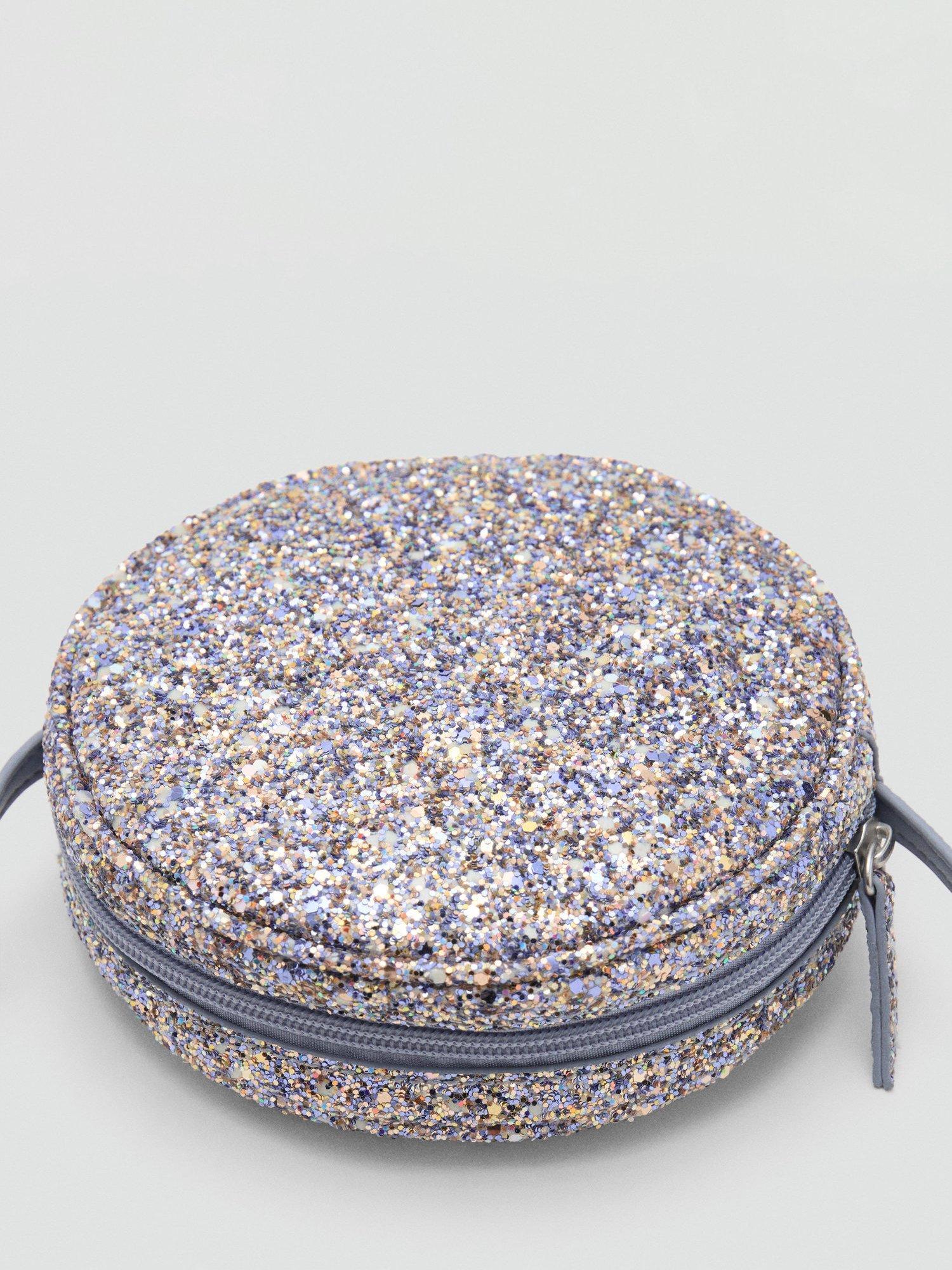 Product image 4 of 4, which shows Mango Sharpay Round Glitter Crossbody Bag, Light Pastel Blue